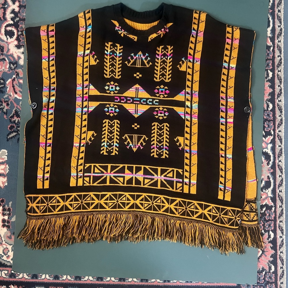 Mexican woven poncho